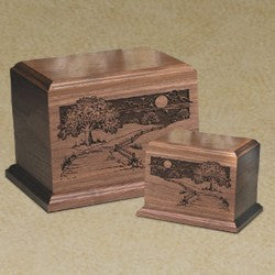 Pathway Home Series Walnut Wood 200 cu in Cremation Urn-Cremation Urns-Infinity Urns-Afterlife Essentials