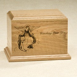Watching Over You Series Oak Wood 200 cu in Cremation Urn-Cremation Urns-Infinity Urns-Afterlife Essentials