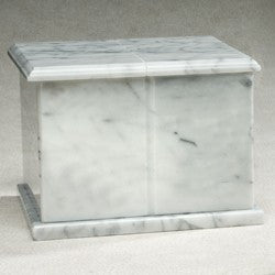 Rectangle Evermore White Marble 420 cu in Cremation Urn-Cremation Urns-Infinity Urns-Afterlife Essentials