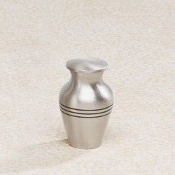 Aegean Series Silver-Tone 5 cu in Cremation Urn Keepsake-Cremation Urns-Infinity Urns-Afterlife Essentials