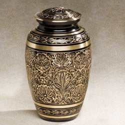 Gee Motif Brass 202 cu in Cremation Urn-Cremation Urns-Infinity Urns-Afterlife Essentials