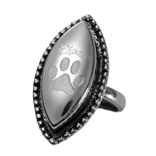 Oval Ring Pet Cremation Jewelry-Jewelry-New Memorials-Afterlife Essentials