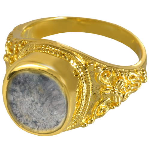 Clear Glass Front Ring Cremation Jewelry-Jewelry-New Memorials-14K Gold Plating (14K over sterling silver)-5-Afterlife Essentials