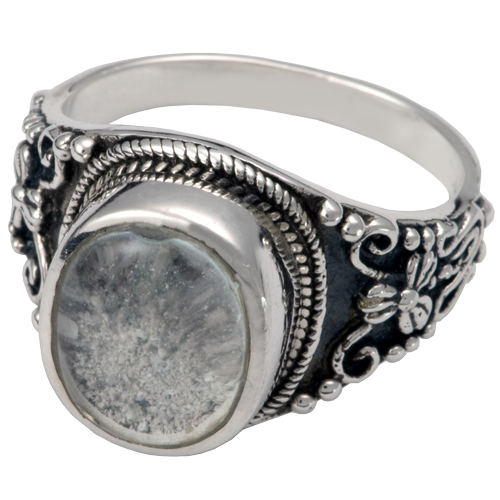 Ring With Clear Glass Front Cremation Jewelry-Jewelry-New Memorials-Sterling Silver-5-Afterlife Essentials