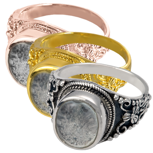 Clear Glass Front Ring Cremation Jewelry Afterlife Essentials