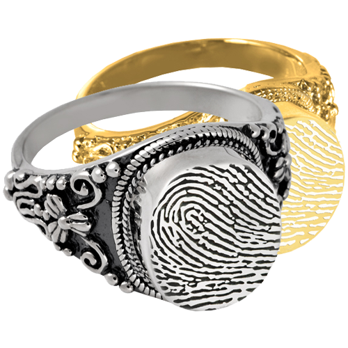 Round Ring Fingerprint Cremation Jewelry-Jewelry-New Memorials-Afterlife Essentials