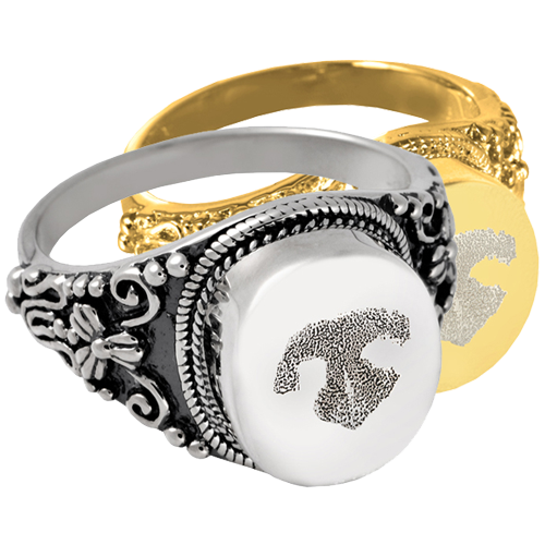 Round Ring Noseprint Pet Print Cremation Jewelry-Jewelry-New Memorials-Afterlife Essentials