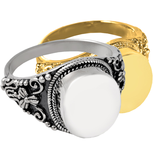 Round Ring Cremation Jewelry-Jewelry-New Memorials-Gold-Plated (14K Over Sterling Silver)-5-Afterlife Essentials