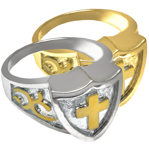 Cross Shield Ring Urn Cremation Jewelry-Jewelry-New Memorials-Afterlife Essentials