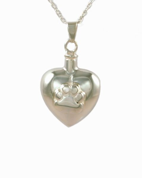 Sterling Silver Heart with Paws Cremation Jewelry-Jewelry-Cremation Keepsakes-Afterlife Essentials