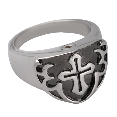 Men's Cross Ring - Black Pet Cremation Jewelry-Jewelry-New Memorials-Afterlife Essentials