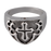 Men's Cross Ring - Black Pet Cremation Jewelry-Jewelry-New Memorials-Sterling Silver-5-Afterlife Essentials