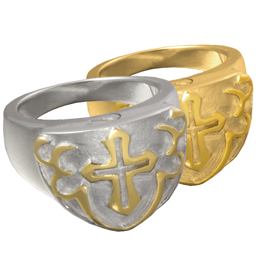 Men's Cross Ring Cremation Jewelry-Jewelry-New Memorials-Afterlife Essentials