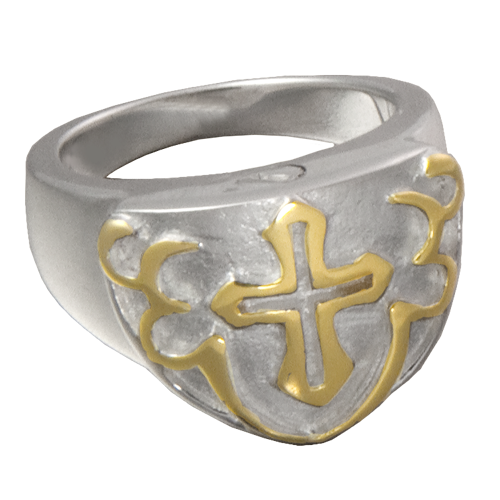 Men's Cross Ring Cremation Jewelry-Jewelry-New Memorials-Sterling Silver-5-Afterlife Essentials