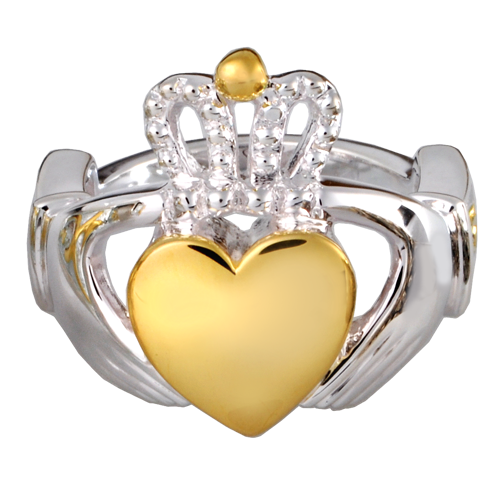 Claddagh Ring Urn Cremation Jewelry-Jewelry-New Memorials-Sterling Silver - Twotone-5-Afterlife Essentials