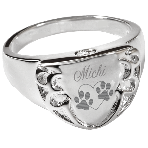 Pet Cremation Jewelry Engravable Shield Ring-Jewelry-New Memorials-Afterlife Essentials