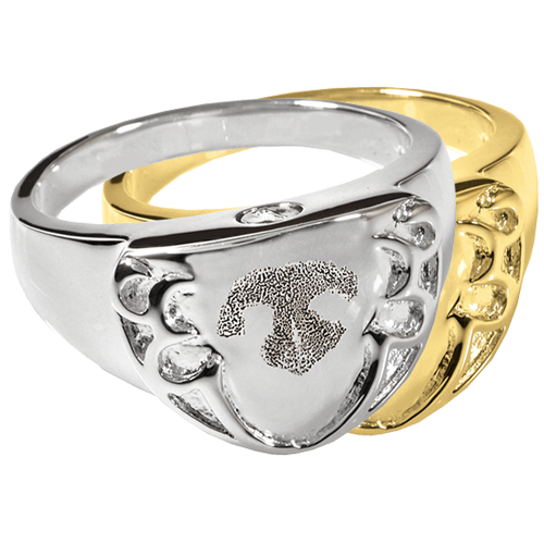 Shield Ring Noseprint Pet Print Cremation Jewelry-Jewelry-New Memorials-Afterlife Essentials