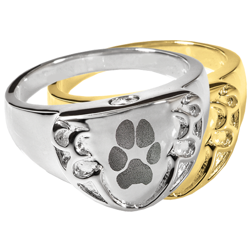 Shield Ring Pawprint Pet Print Cremation Jewelry-Jewelry-New Memorials-Afterlife Essentials