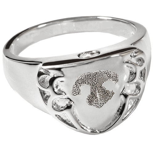 Shield Ring Noseprint Pet Print Cremation Jewelry-Jewelry-New Memorials-Sterling Silver-5-Afterlife Essentials