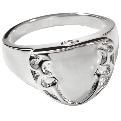 Pet Cremation Jewelry Engravable Shield Ring-Jewelry-New Memorials-Sterling Silver-5-Afterlife Essentials