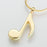 Musical Note Cremation Jewelry-Jewelry-Madelyn Co-14K Yellow Gold-Free 24" Black Satin Cord-Afterlife Essentials