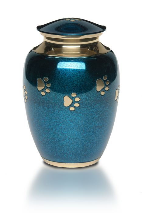 Classic Paw “Forever Paws” Pet Cremation Urn-Adult 120 cu-Cremation Urns-Bogati-Blue Marble-Afterlife Essentials