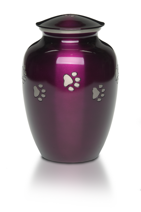Classic Paw “Forever Paws” Pet Cremation Urn-Adult 120 cu-Cremation Urns-Bogati-Regal Purple-Afterlife Essentials