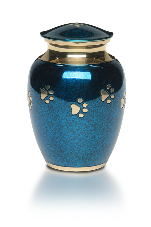 Classic Paw “Forever Paws” Pet Cremation Urn-Medium 70 cu-Cremation Urns-Bogati-Blue Marble-Afterlife Essentials
