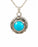 Sterling Silver Round with Turquoise Stone Cremation Jewelry-Jewelry-Cremation Keepsakes-Afterlife Essentials