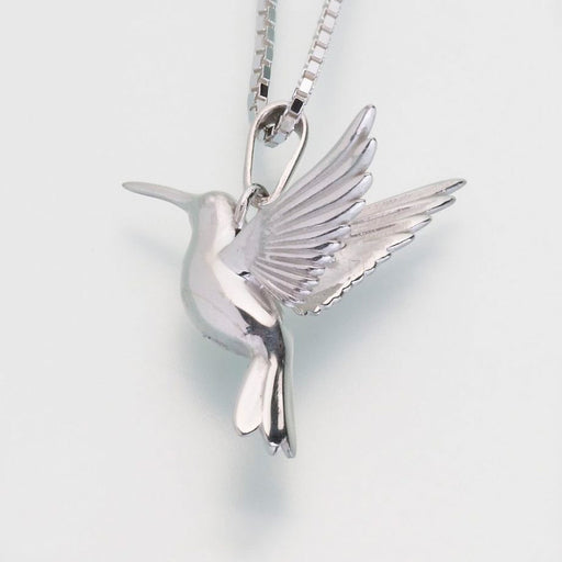Hummingbird Pendant Cremation Jewelry-Jewelry-Madelyn Co-Sterling Silver-Free 24" Black Satin Cord-Afterlife Essentials