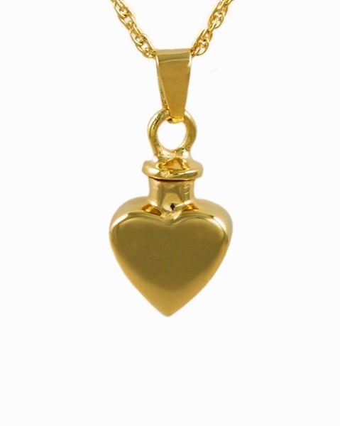 Gold Plated Small Heart Cremation Jewelry-Jewelry-Cremation Keepsakes-Afterlife Essentials