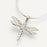 Small Dragonfly Cremation Jewelry-Jewelry-Madelyn Co-14K White Gold-Free 24" Black Satin Cord-Afterlife Essentials