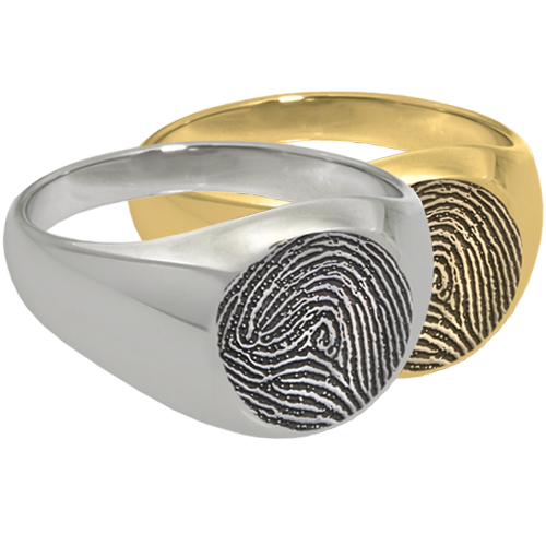 Elegant Round Ring Fingerprint Memorial Jewelry-Jewelry-New Memorials-Afterlife Essentials