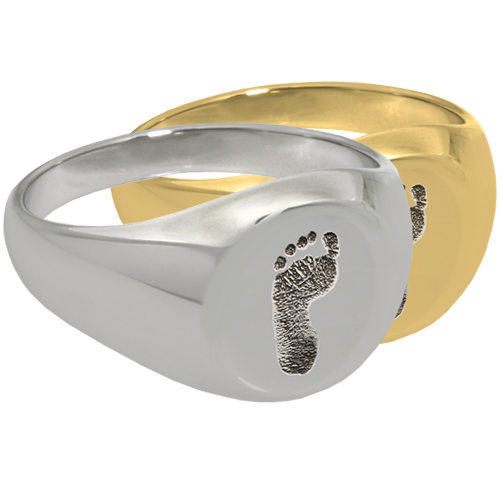 Elegant Round Ring Footprint Memorial Jewelry-Jewelry-New Memorials-Afterlife Essentials