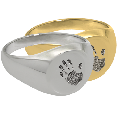 Elegant Round Ring Handprint Fingerprint Memorial Jewelry-Jewelry-New Memorials-Afterlife Essentials