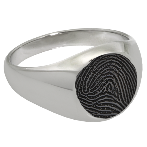 Elegant Round Ring Fingerprint Memorial Jewelry-Jewelry-New Memorials-Stainless Steel-No Compartment-6-Afterlife Essentials