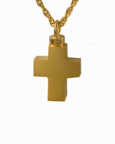 Gold Plated Small Cross Cremation Jewelry-Jewelry-Cremation Keepsakes-Afterlife Essentials