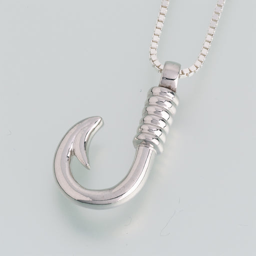 Fish Hook Pendant Cremation Jewelry-Jewelry-Madelyn Co-Afterlife Essentials