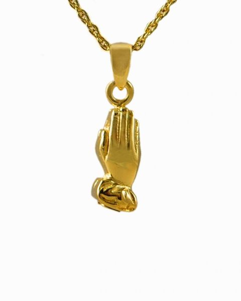 Gold Plated Praying Hands Cremation Jewelry-Jewelry-Cremation Keepsakes-Afterlife Essentials