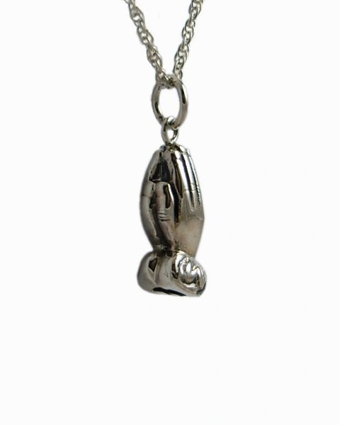 Sterling Silver Praying Hands Cremation Jewelry-Jewelry-Cremation Keepsakes-Afterlife Essentials