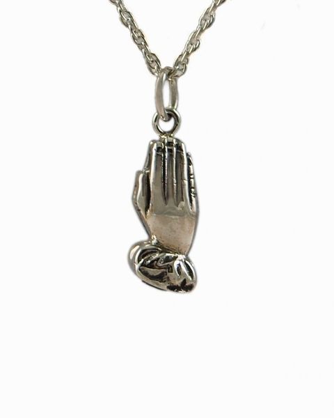 Sterling Silver Praying Hands Cremation Jewelry-Jewelry-Cremation Keepsakes-Afterlife Essentials