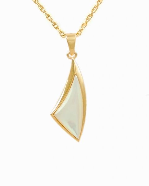 Gold Plated Sail with Mother of Pearl Stone-Jewelry-Cremation Keepsakes-Afterlife Essentials