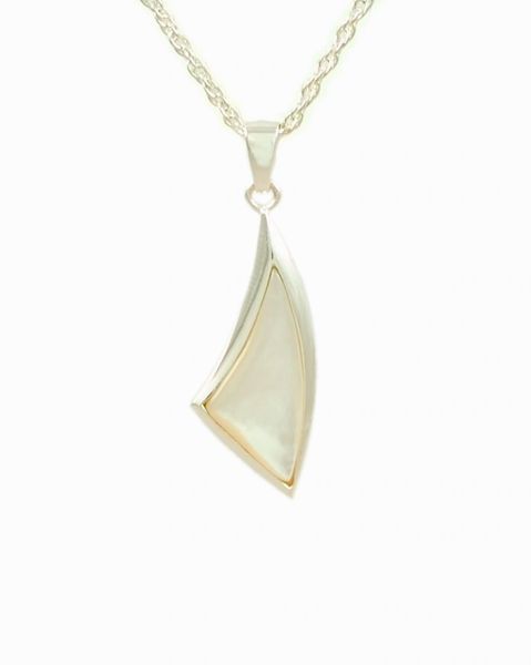 Sterling Silver Sail with Mother of Pearl Stone-Jewelry-Cremation Keepsakes-Afterlife Essentials