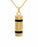 Gold Plated Cylinder with Black Striped Inlay Cremation Jewelry-Jewelry-Cremation Keepsakes-Afterlife Essentials