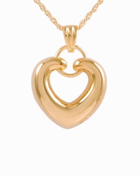 Gold Ringed Heart Cremation Jewelry-Jewelry-Cremation Keepsakes-Afterlife Essentials