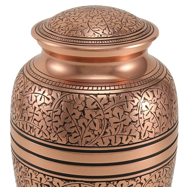 Classic Engraved Copper Oak Large/Adult Cremation Urn-Cremation Urns-Terrybear-Afterlife Essentials