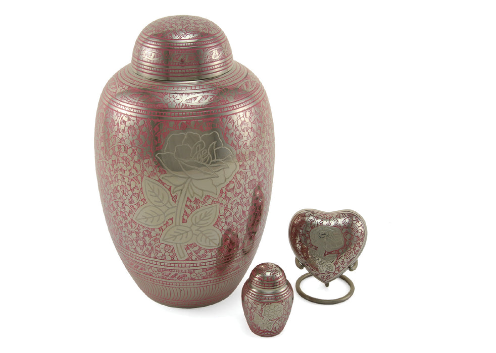 Traditional Rose Individual Keepsake with velvet bag Cremation Urn-Cremation Urns-Terrybear-Afterlife Essentials