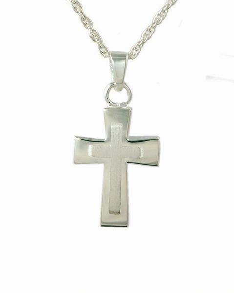 Sterling Silver Double Cross Cremation Jewelry-Jewelry-Cremation Keepsakes-Afterlife Essentials