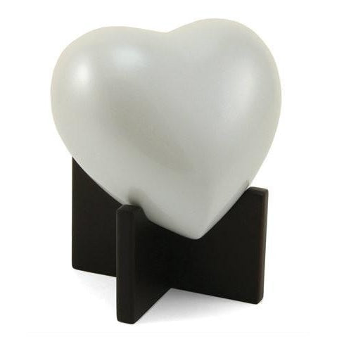 Arielle Heart Pearl White Cremation Urn-Cremation Urns-Terrybear-Afterlife Essentials