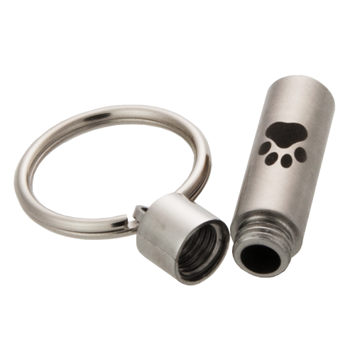 Pawprint Cylinder Cremation Keychain-Jewelry-New Memorials-Afterlife Essentials